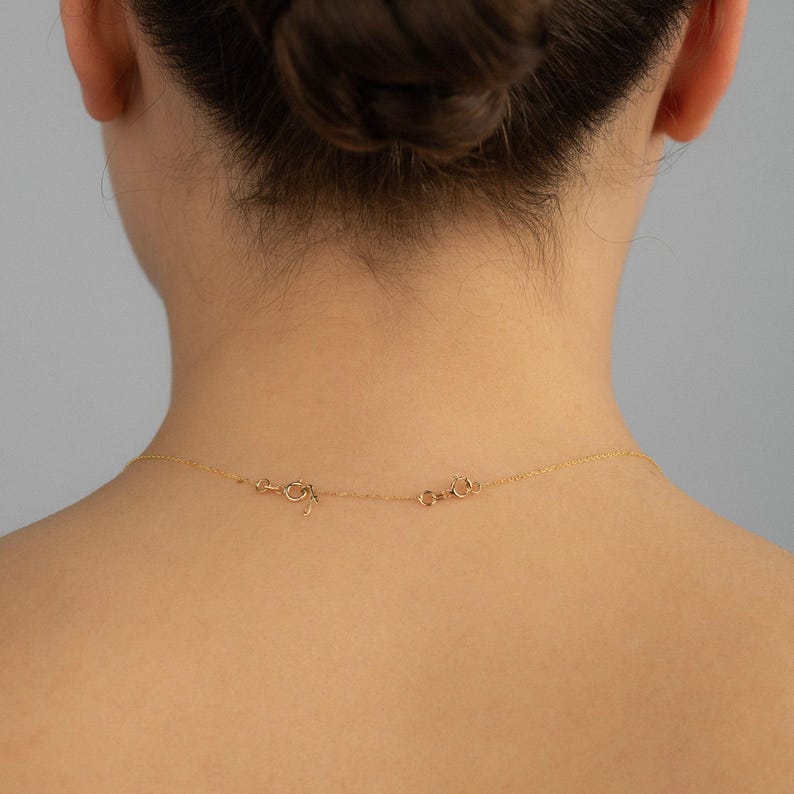 14K Gold Verlängerungskette mit Initial | 14K Echtgold Verlängerungskette | 14K Solid Gold Armband-Verlängerung Bild 5