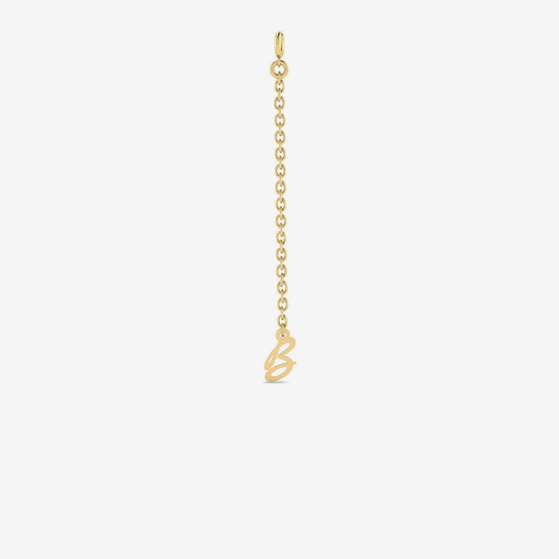 14K Gold Verlängerungskette mit Initial | 14K Echtgold Verlängerungskette | 14K Solid Gold Armband-Verlängerung Bild 4