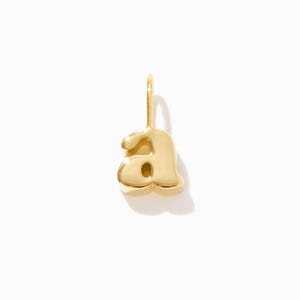 Breloque lettre minuscule en or massif 14 carats/petit pendentif initiale en or véritable 14 carats pour femme