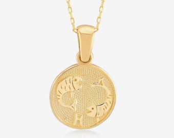 Birthstone Zodiac Necklace: 14k Yellow, Rose, or White Gold - Handmade
