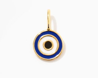14k Solid Gold Evil Eye Pendant for Women