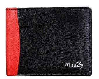 Personalised Men's Wallet Genuine Leather Gift Boxed Soft High Quality Slim Card Purse Gift for Him, Dad, Anniversary, Christmas