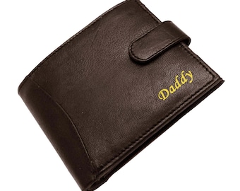 Portefeuille homme personnalisé en cuir véritable dans une boîte-cadeau, doux, haute qualité, carte mince, porte-monnaie, cadeau pour lui, papa, anniversaire de mariage, Noël