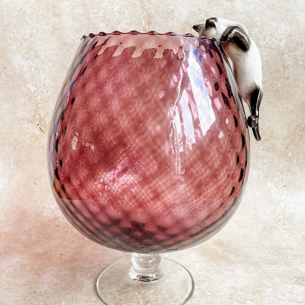 Brandy Glass With Cat and Mouse Etsy