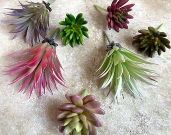 Artificial succulents pick and mix x3