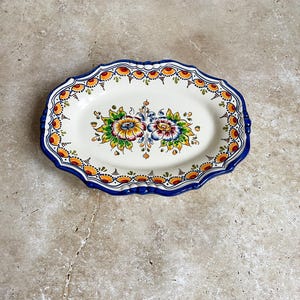 Talavera vintage Spanish oval platter wall plate
