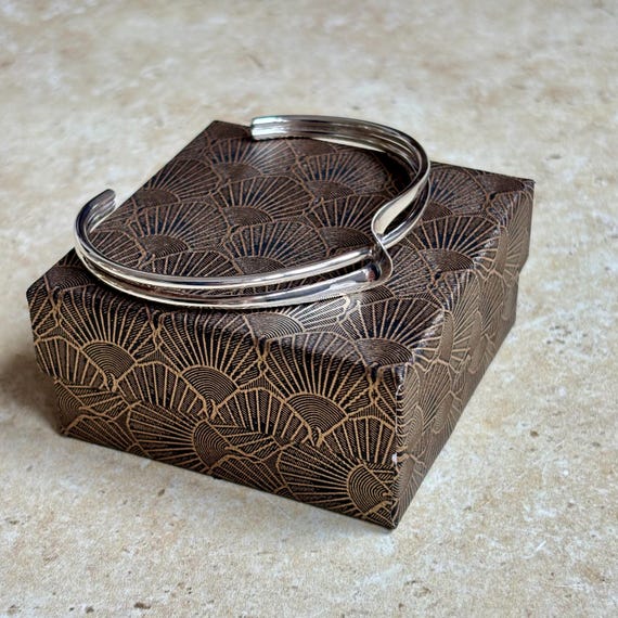 Vintage silver torque bangle - image 1