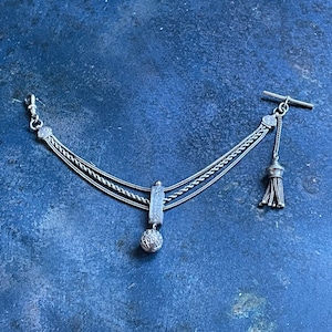 Victorian silver watch chain