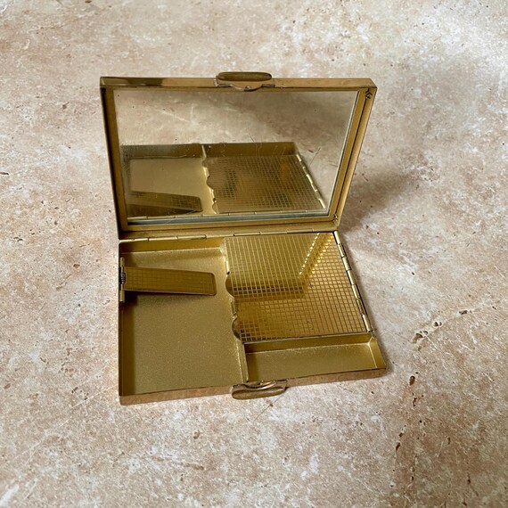 Vintage brass rectangular compact - image 2