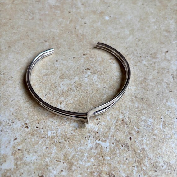 Vintage silver torque bangle - image 6