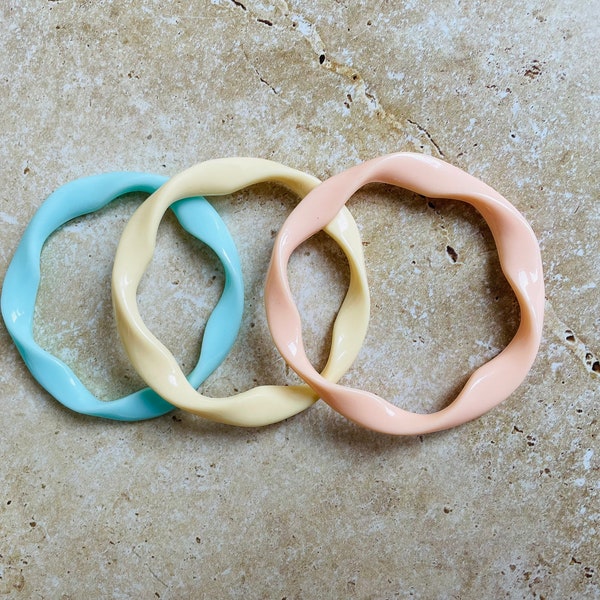 3 x vintage pastel bracelets bangle