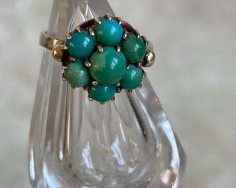 Victorian gold and turquoise forget me not ring.