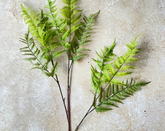 Artificial faux long stemmed green fern stem