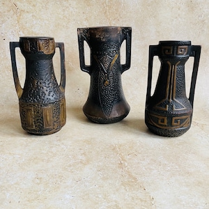 3 x Bretby Clanta Art Nouveau ceramic vases