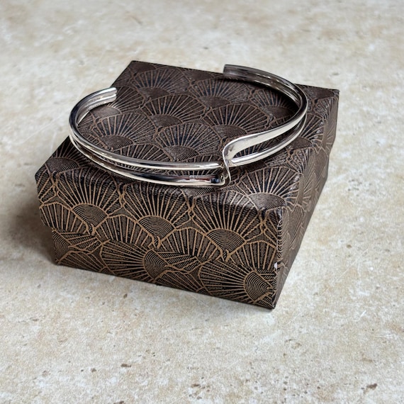 Vintage silver torque bangle - image 5