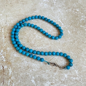Vintage turquoise unpolished beaded necklace
