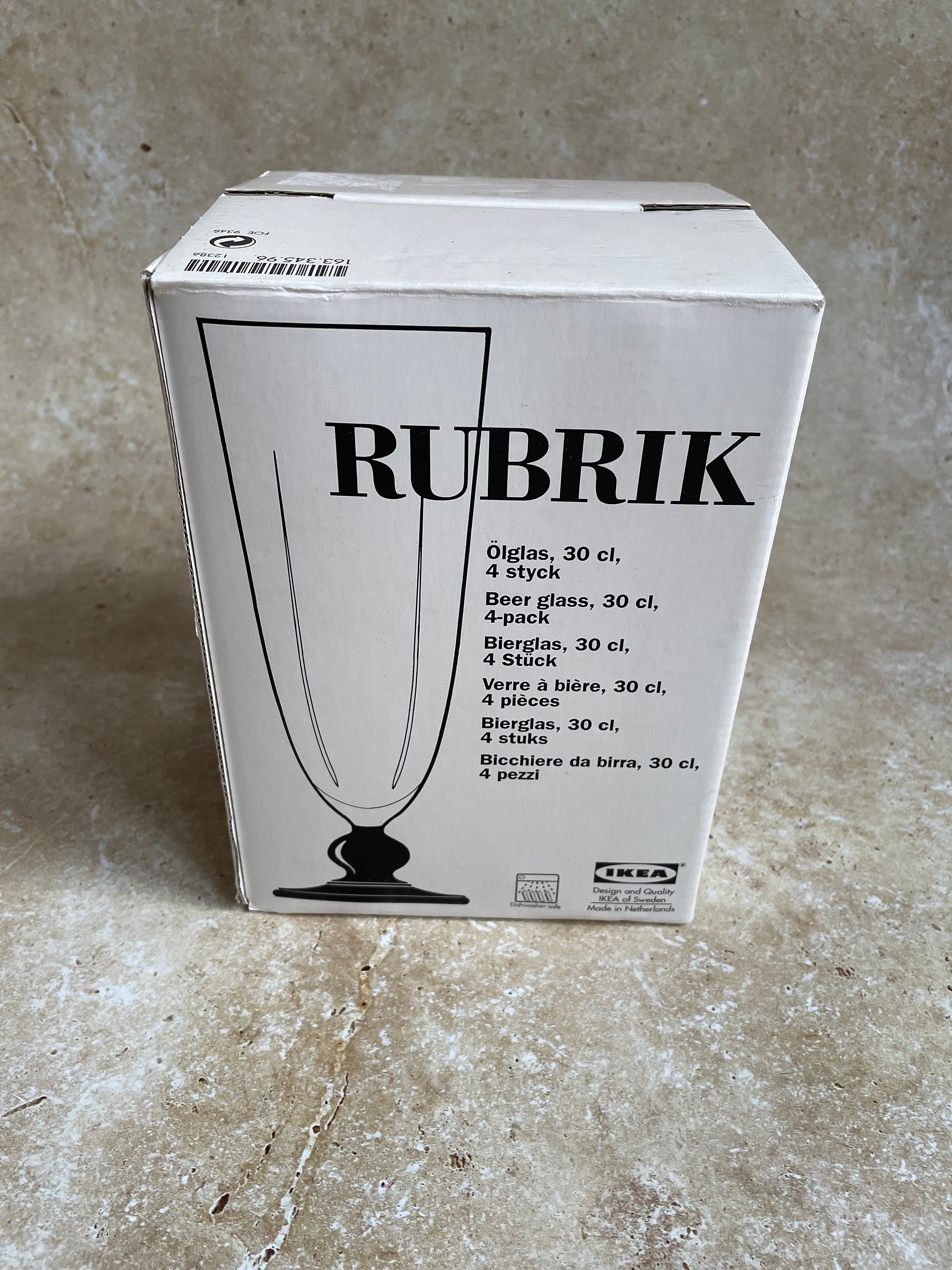 4 X Vintage IKEA Beer Glasses RUBRIK