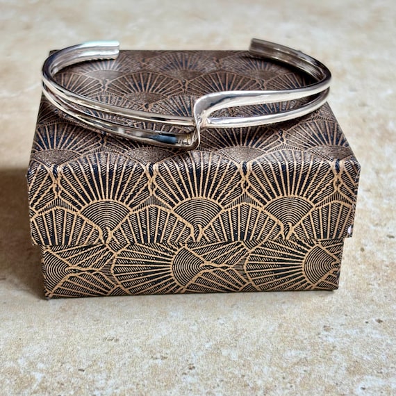 Vintage silver torque bangle - image 2