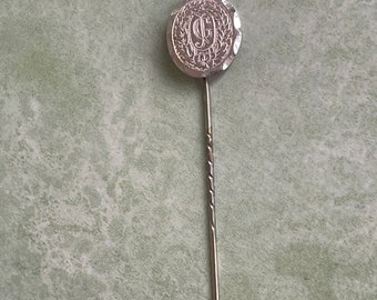 Victorian silver sixpence Hat pin or stick pin