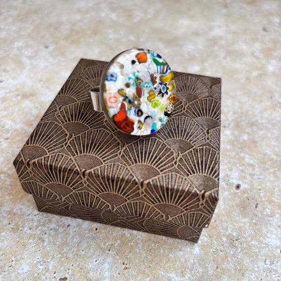 Murano millefiori glass ring
