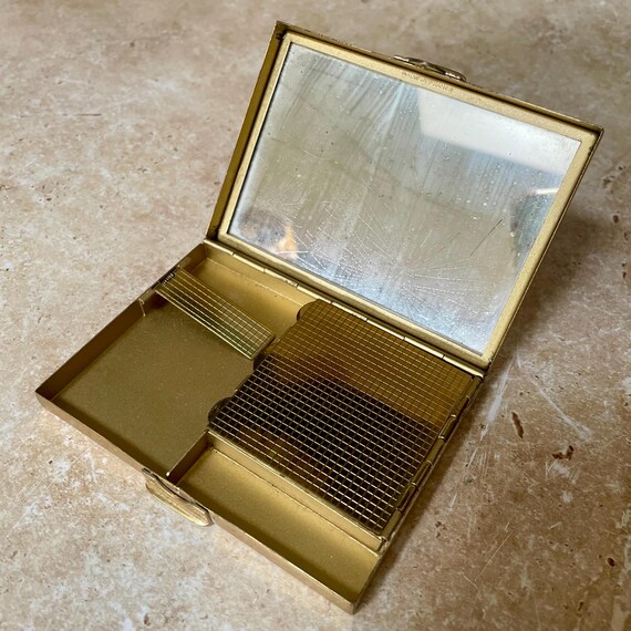 Vintage brass rectangular compact - image 3