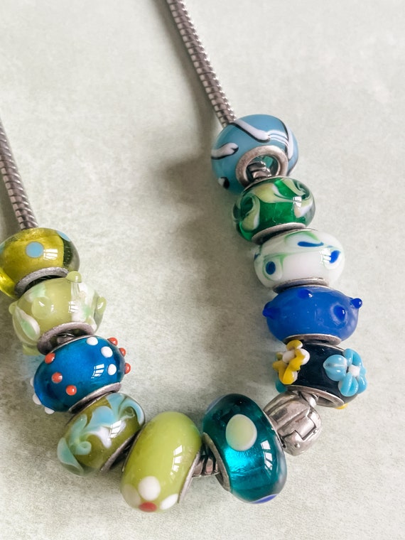 Troll Bead Necklace. Murano Lampwork Bead Necklace. 11 Beads. Etsy
