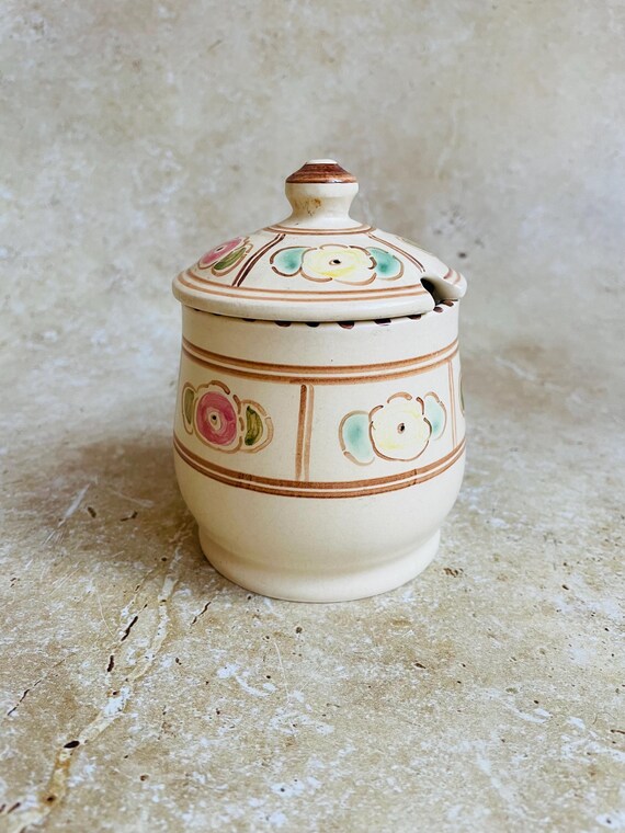 インテリア小物 vintage イタリア ヴィンテージ 陶器製 白 蓋付収納