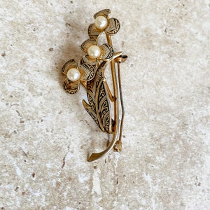 Damascene Spanish vintage brooch