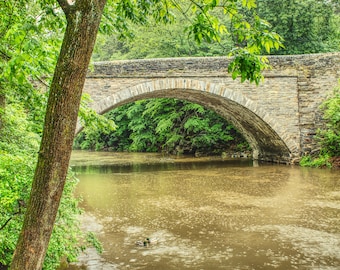 Framed Art Print: Philadelphia's Wissahickon Creek In Spring at Valley Green, a color photograph