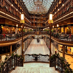 Cleveland Art Print: The Arcade at  Christmas, a Color Photo of the Ohio Landmark