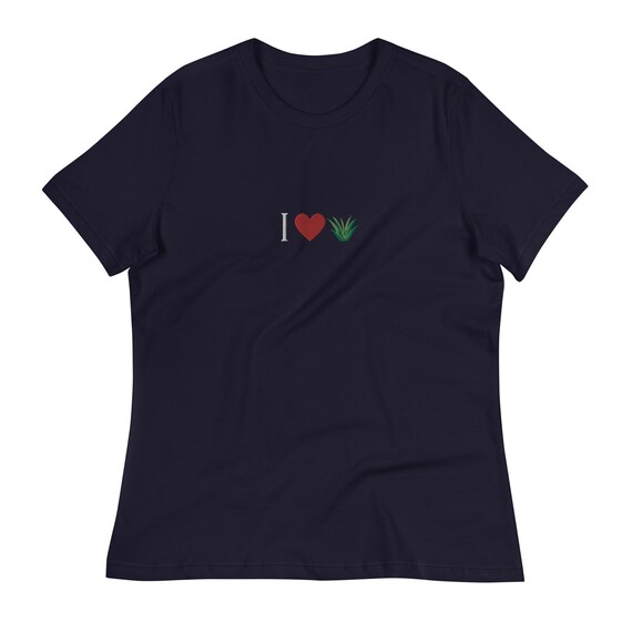 I Love Aloe Vera Embroidered Women's Relaxed T-Shirt