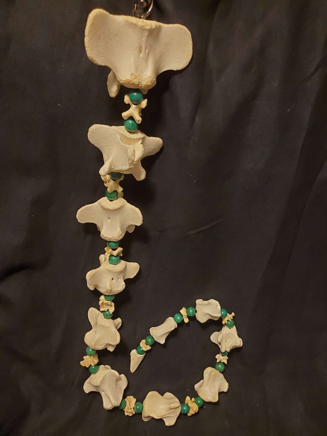 Green Dragon Bone Tail Teal and Bone 32 Articulated Etsy