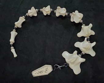 Articulated Bone Tails - Black and Gary - Bone Jewelry - Macabre, Gothic Gifts, Cosplay