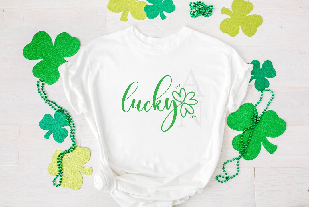Lucky SVG, St Patricks Day SVG, Lucky Shamrock SVG, 3 Leaf Clover Svg ...