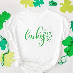 Lucky SVG, St Patricks Day SVG, Lucky Shamrock SVG, 3 Leaf Clover Svg, St. Patrick&#39;s Lucky Svg, Lucky Clover Cut File, Shamrock svg