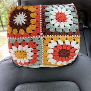 Car headrest cover,Crochet Car headrest cover,sun moon Car Headrest Covers,Cover Car Head Rest Cover,Cute Headrest Cover for Women men