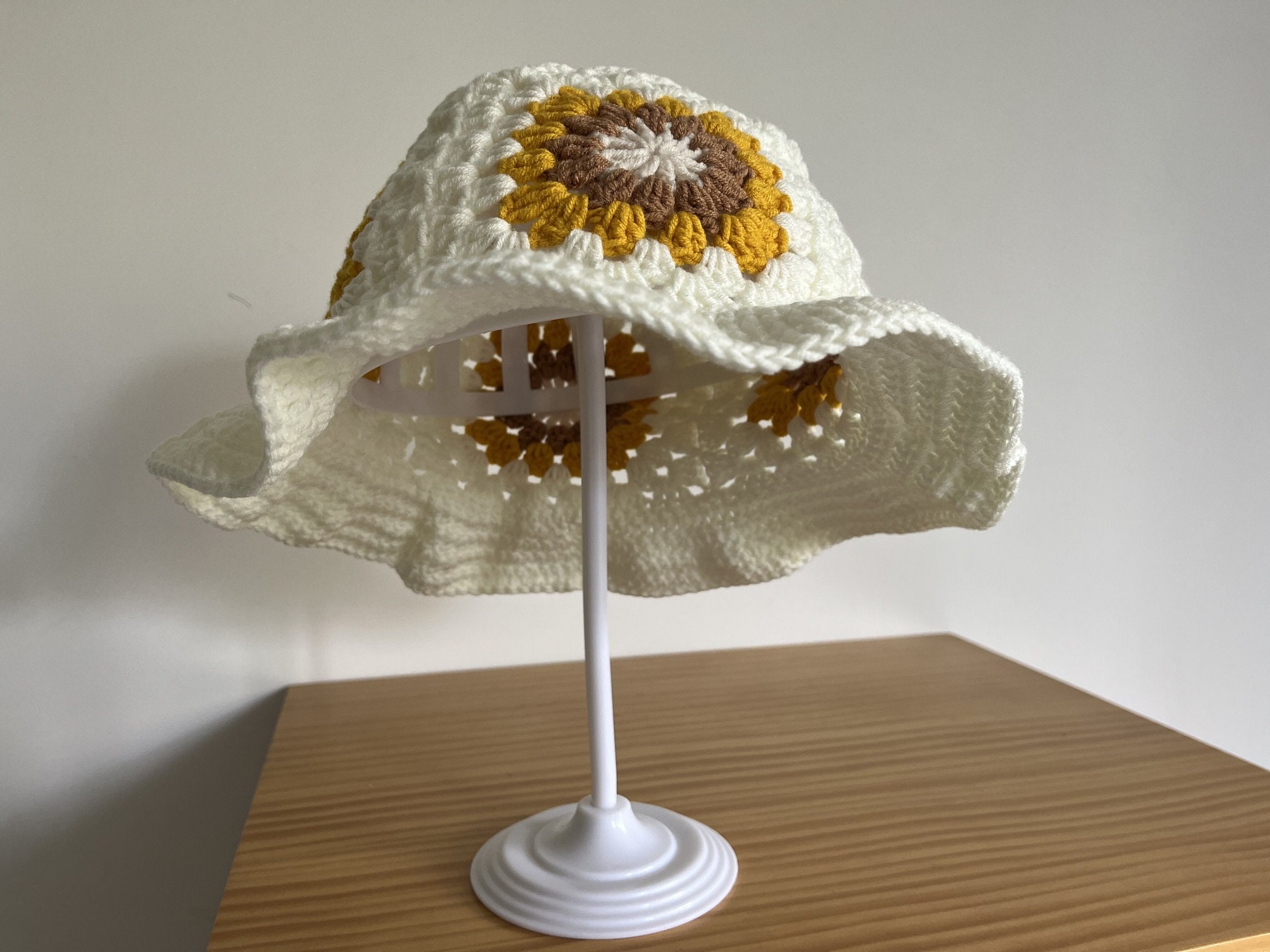 Crochet Flower Bucket Hat,crochet Bucket Hats,cute Bucket Hats,granny