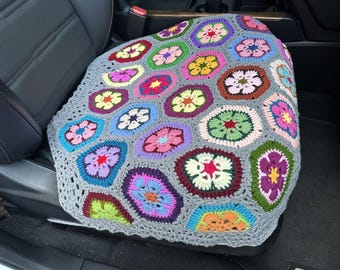 Handmade Crochet Galsang Flower Car Front Seat Cover