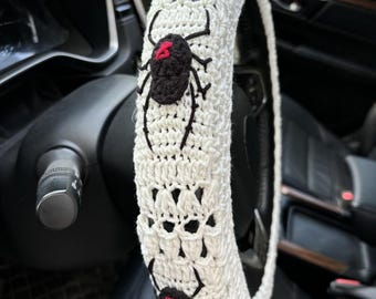 Gehaakte spin-stuurhoes, auto-interieur