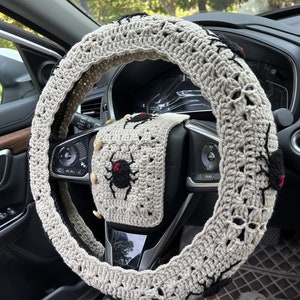Steering Wheel Cover,Crochet Steering Wheel Cover,Cute Steering Wheel Cover,Seat Belt Cover,Car interior Accessories decorations