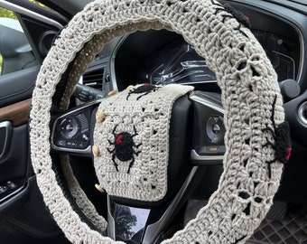 Handmade Crochet Steering Wheel Cover, Car Accessories