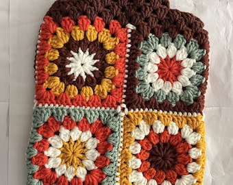 Handmade Crochet Hot Water Bottle Cover,Granny Square Crochet Pattern,2L Only Cover Bag