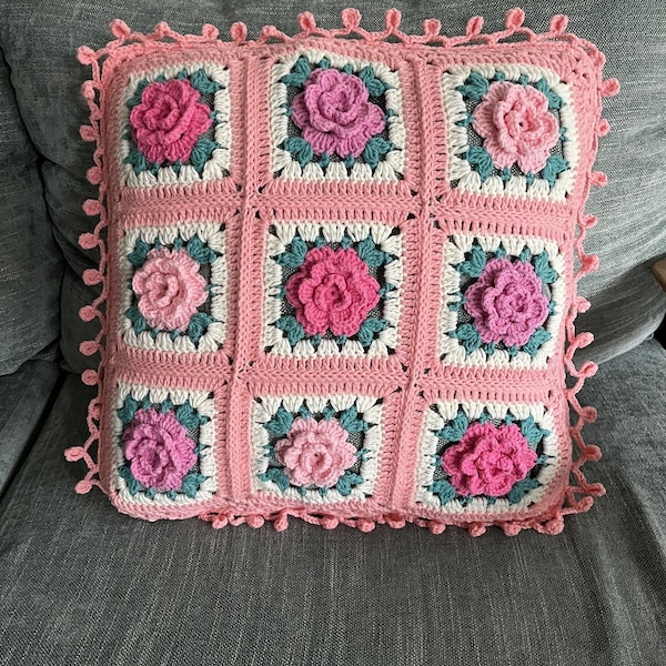 Granny Square Pillow Etsy