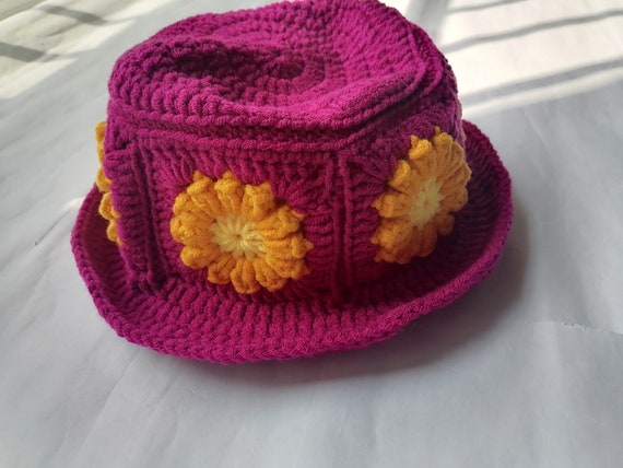 Sunflower Crochet Bucket Hat - Etsy display picture 1
