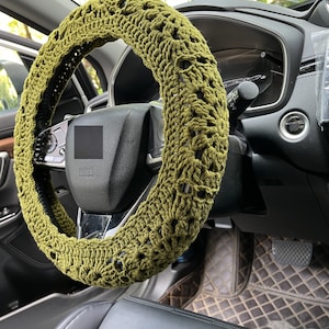 Handmade Crochet Steering Wheel Cover: Sunflower Car Accessories A,Steer Wheel Cover