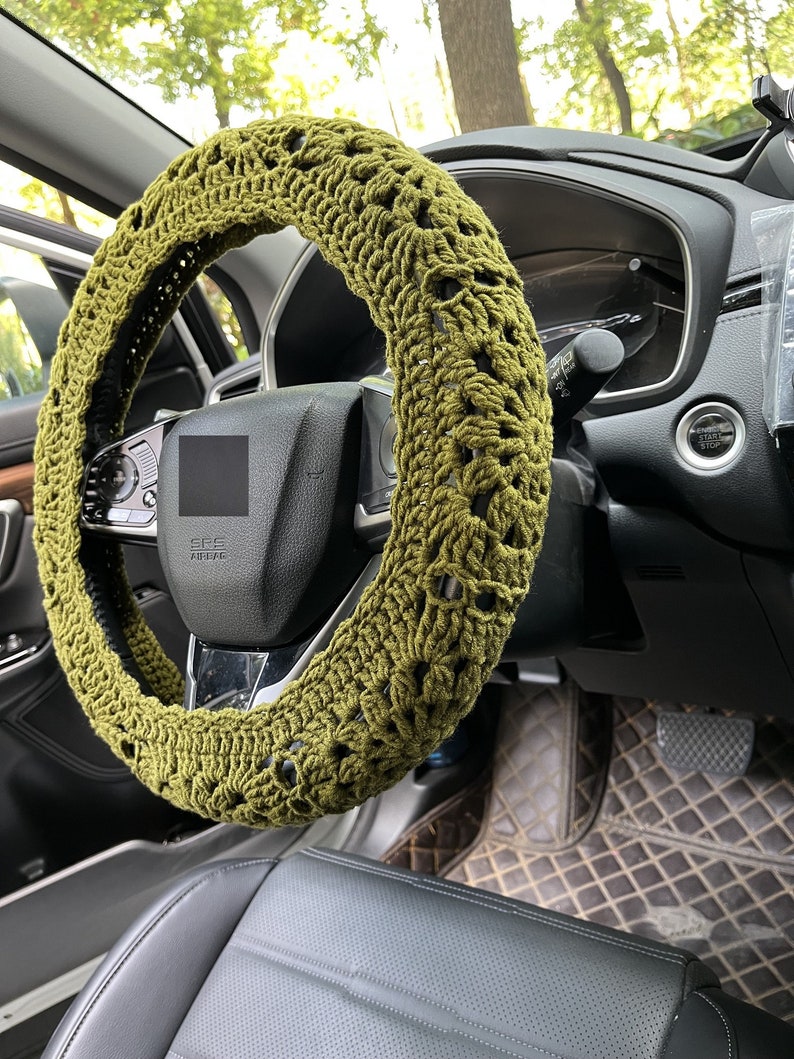 Handmade Crochet Steering Wheel Cover: Sunflower Car Accessories A,Steer Wheel Cover