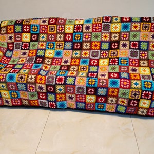 Crochet blanket,colorful blanket,handmade bedspread,crochet afghan throw,Crochet blanket,Handmade blanket,Granny Square blanket