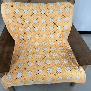 Crochet Daisy Blanket,Crochet Blanket,Handmade Blanket,Baby Blanket,Flower Afghan,Crochet bedspread,Throw Afghan Bedspread Cover Blanket