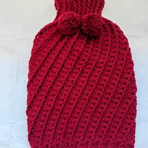 Handmade Crochet Hot Water Bottle Cover,Soft Removable Cover Hot Water Bottle Sweater for Women Kids Men,2L Only Cover Bag