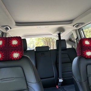 Crochet Car headrest cover,Crochet Sunflower Car Headrest Covers,Universal Car Headrest Cover,Cute Car Decoration for Women/Men